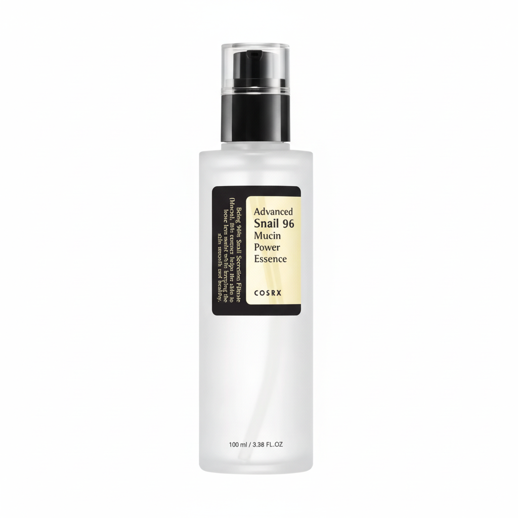 Cosrx Snail Revive Moisturizing Essence bottle with snail mucin for skin repair and soothing revitalization.