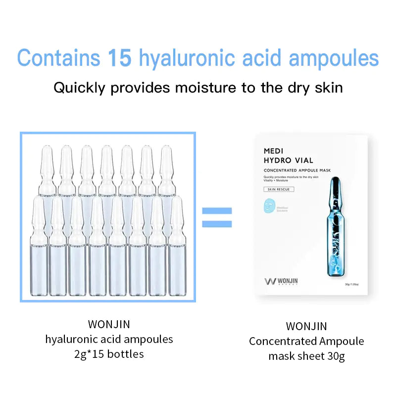 Korean Wonjin Hyaluronic Acid Ampoule Masks (10 Pack)